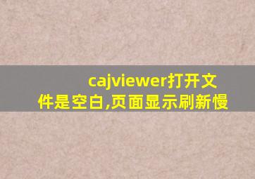 cajviewer打开文件是空白,页面显示刷新慢