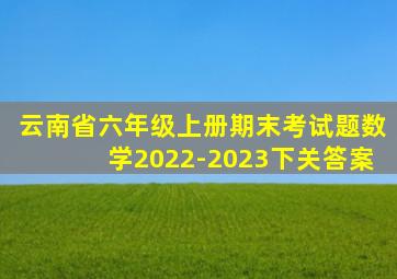 云南省六年级上册期末考试题数学2022-2023下关答案