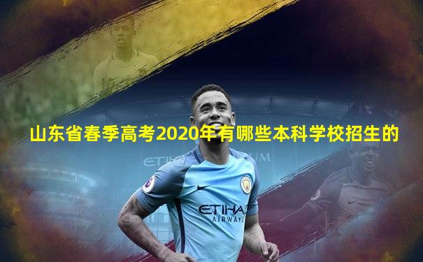 山东省春季高考2020年有哪些本科学校招生的