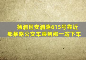 扬浦区安浦路615号靠近那条路公交车乘到那一站下车