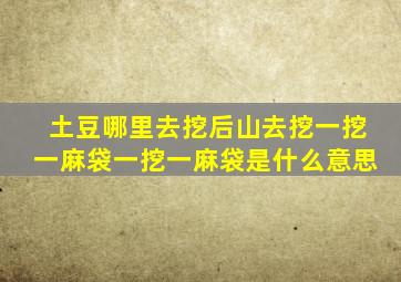 土豆哪里去挖后山去挖一挖一麻袋一挖一麻袋是什么意思