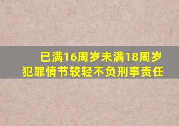 已满16周岁未满18周岁犯罪情节较轻不负刑事责任
